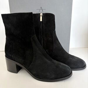 Aquatalia Black Suede Heeled Boots